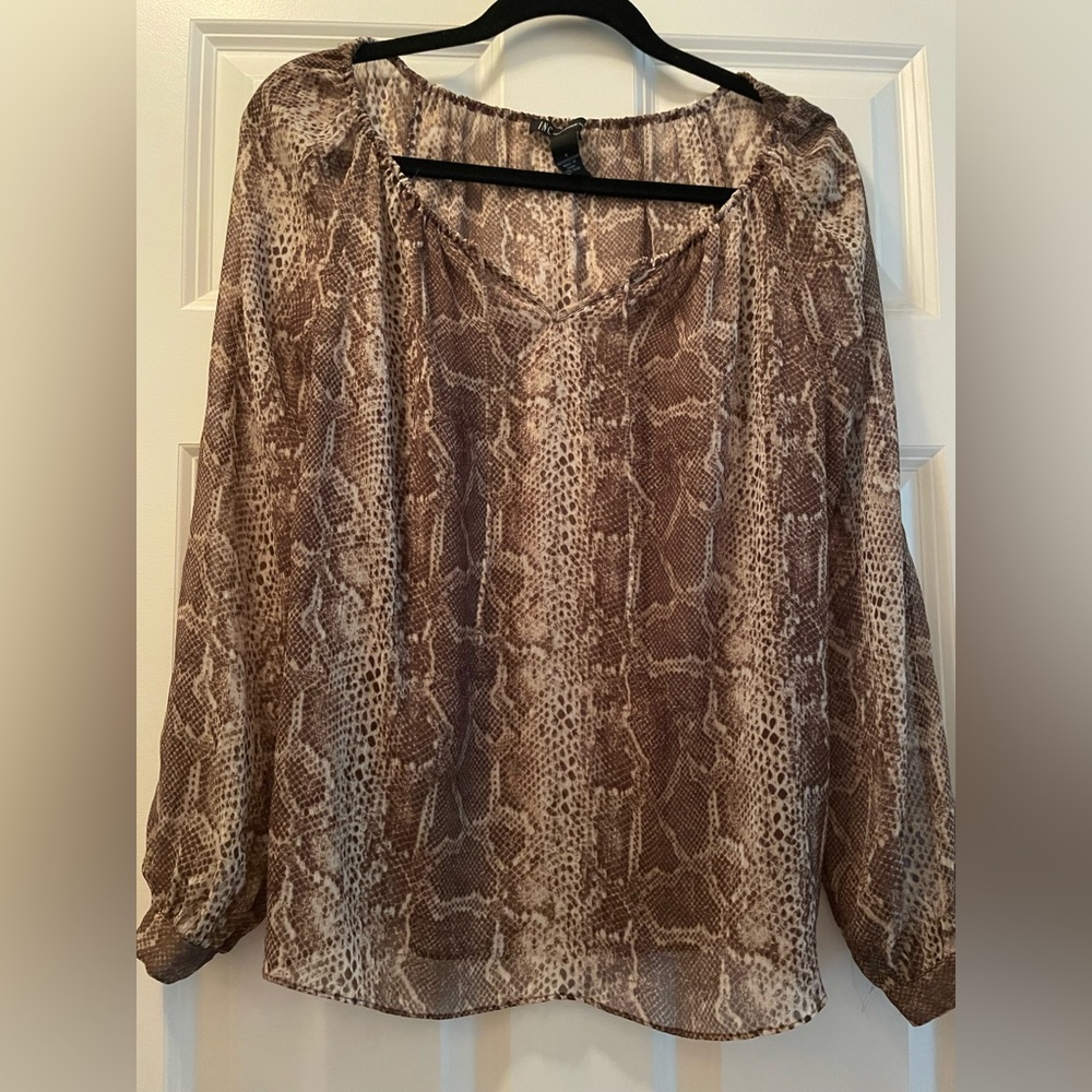 Sheer snake skin pattern blouse